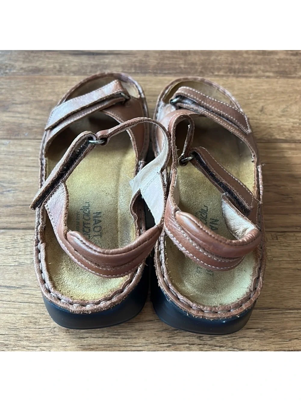Naot Brown Leather Sandals Comfort Shoes Adjustable Straps Size 37 / US 6